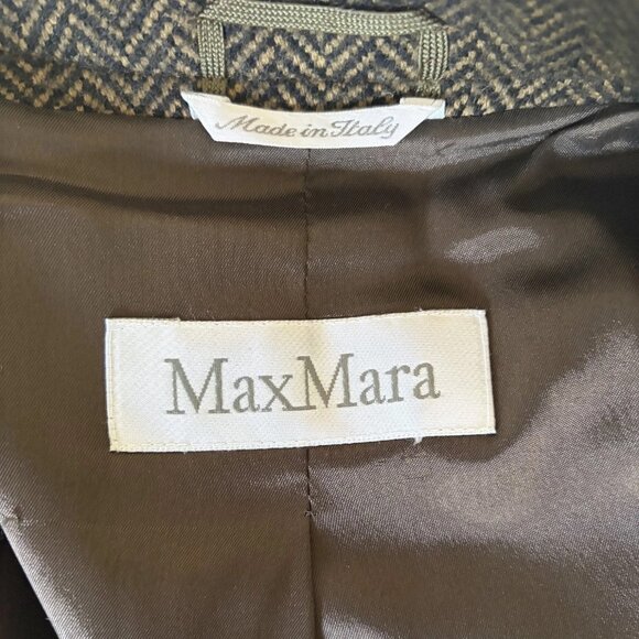 Max Mara Brown Herringbone Wool Jacket - Picture 11 of 11
